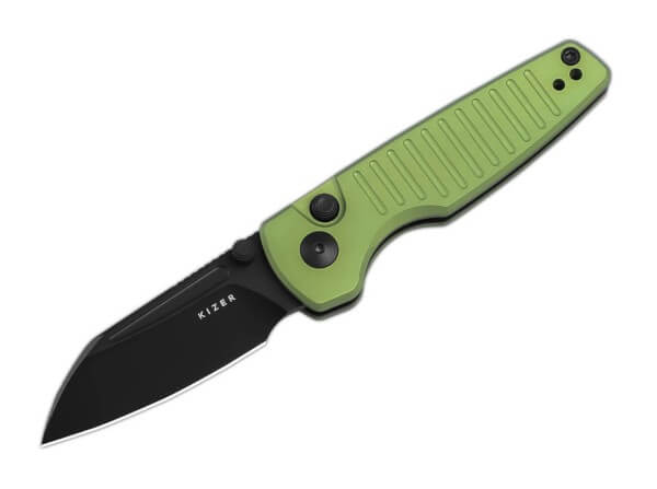 Taschenmesser, Grün, Daumenöffnung, Button Lock, Nitro-V, Aluminium