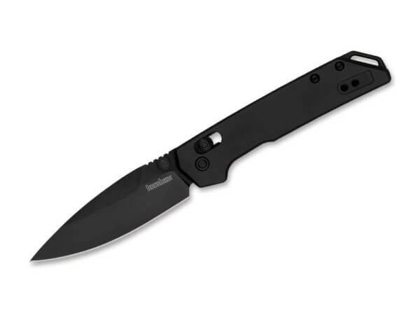 Taschenmesser, Schwarz, Daumenpin, Schieberiegel, D2, Aluminium