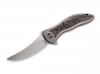 Taschenmesser, Grau, Flipper, Framelock, M390, Kohlefaser Taschenmesser, Grau, Flipper, Framelock, M390, Kohlefaser