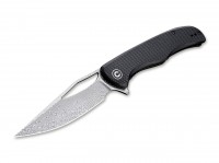 Taschenmesser, Schwarz, Flipper, Linerlock, Damast, G10 Taschenmesser, Schwarz, Flipper, Linerlock, Damast, G10
