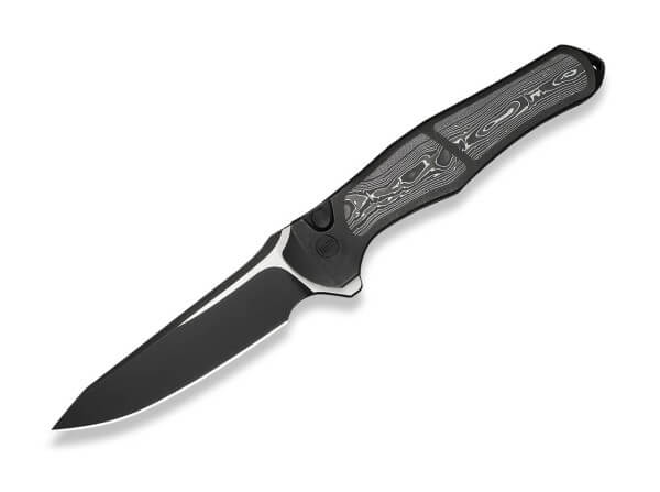 Taschenmesser, Schwarz, Flipper, Button Lock, M390, Titan