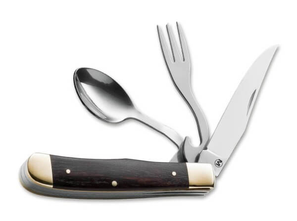 Taschenmesser, Braun, Nagelhau, Slipjoint, 440A, Schichtholz