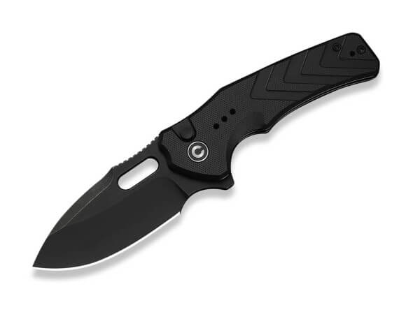 Taschenmesser, Schwarz, Flipper, Button Lock, 14C28N, G10