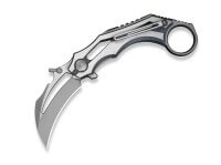 Taschenmesser, Grau, Flipper, Linerlock, M390, Titan Taschenmesser, Grau, Flipper, Linerlock, M390, Titan