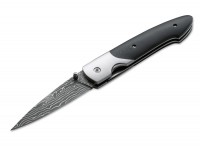 Taschenmesser, Schwarz, Daumenpin, Linerlock, Damast, Micarta Taschenmesser, Schwarz, Daumenpin, Linerlock, Damast, Micarta