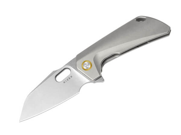 Taschenmesser, Silber, Daumenöffnung, Framelock, CPM-S-35VN, Titan