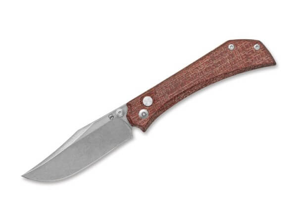 Taschenmesser, Rot, Daumenpin, Button Lock, Elmax, Micarta