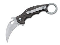 Taschenmesser, Grau, Daumenöffnung, Framelock, N690, Kohlefaser Taschenmesser, Grau, Daumenöffnung, Framelock, N690, Kohlefaser