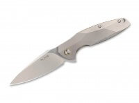 Taschenmesser, Grau, Flipper, Framelock, N690, Titan Taschenmesser, Grau, Flipper, Framelock, N690, Titan