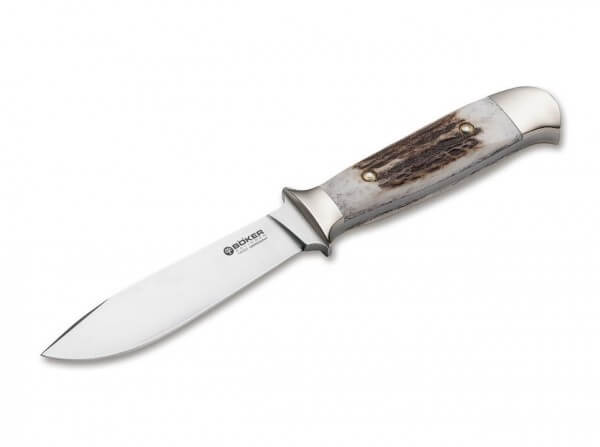 Feststehendes Messer, Braun, N690, Hirschhorn
