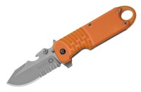 Taschenmesser, Orange, Flipper, Linerlock, N690, Kunststoff Taschenmesser, Orange, Flipper, Linerlock, N690, Kunststoff