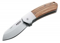 Taschenmesser, Braun, Nagelhau, Linerlock, N690, Olivenholz Taschenmesser, Braun, Nagelhau, Linerlock, N690, Olivenholz