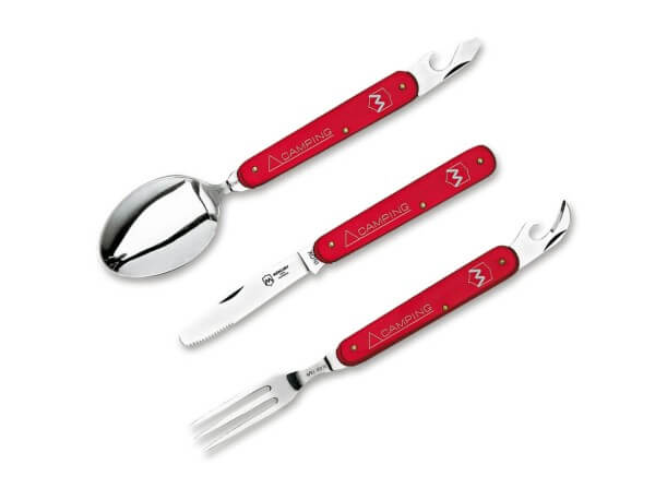 Campingbesteck, Rot, Nagelhau, Slipjoint, 420, Aluminium