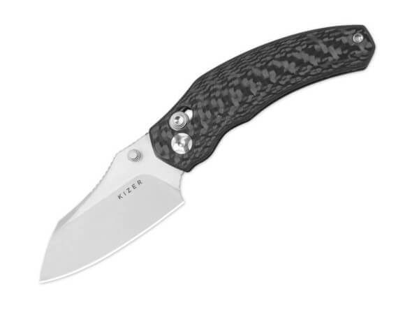 Taschenmesser, Schwarz, Daumenpin, Schieberiegel, CPM-S-45VN, Kohlefaser