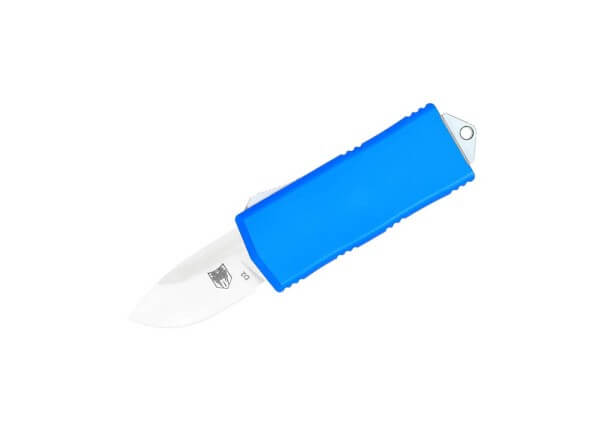 Taschenmesser, Blau, Druckknopf, OTF, D2, Aluminium