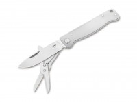 Taschenmesser, Silber, Nagelhau, Slipjoint, 12C27, Edelstahl Taschenmesser, Silber, Nagelhau, Slipjoint, 12C27, Edelstahl