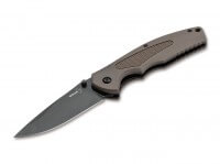 Taschenmesser, Khaki, Daumenpin, Linerlock, D2, Kunststoff Taschenmesser, Khaki, Daumenpin, Linerlock, D2, Kunststoff