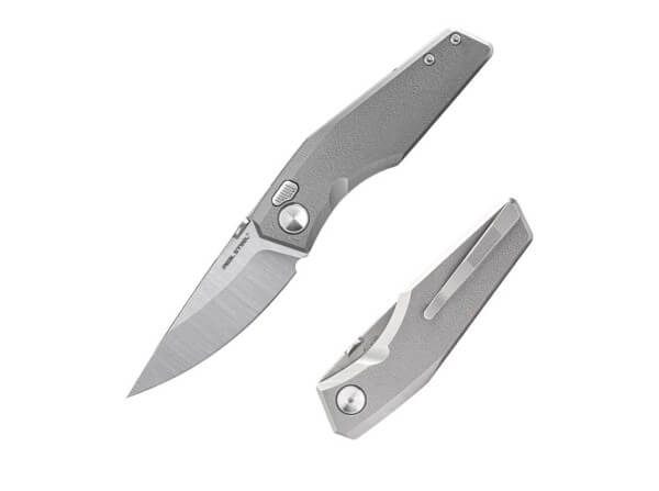 Taschenmesser, Grau, Daumenpin, Button Lock, Vanax, Titan