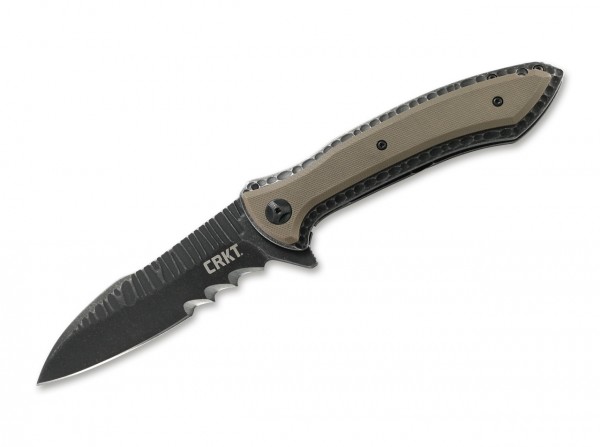 Taschenmesser, Grau, Flipper, Framelock, 8Cr13MoV, G10