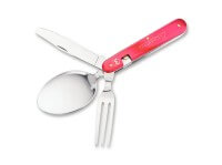 Campingbesteck, Rot, Nagelhau, Slipjoint, 420, Aluminium Campingbesteck, Rot, Nagelhau, Slipjoint, 420, Aluminium