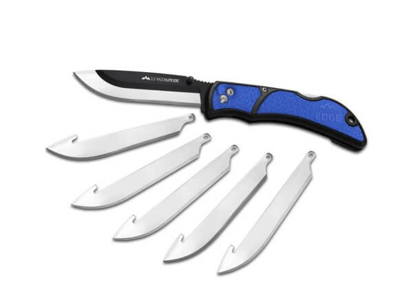 Taschenmesser, Blau, Daumenpin, Backlock, 420J2, TPR