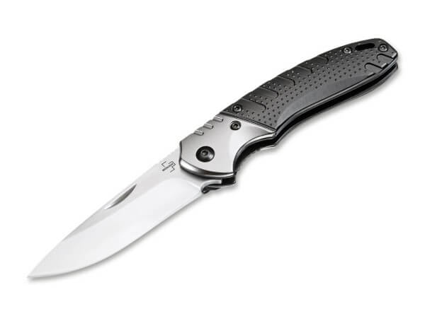 Taschenmesser, Grau, Nagelhau, Linerlock, D2, Aluminium