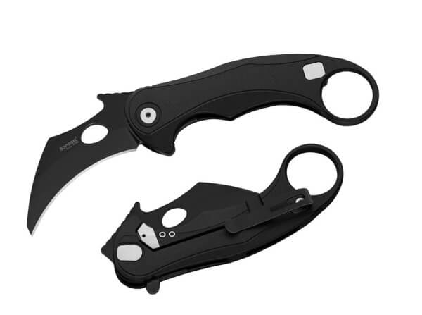 Taschenmesser, Schwarz, Wave, Framelock, M390, Aluminium