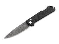 Taschenmesser, Schwarz, Daumenpin, Backlock, Damast, Kohlefaser Taschenmesser, Schwarz, Daumenpin, Backlock, Damast, Kohlefaser