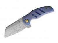 Taschenmesser, Grau, Flipper, Framelock, Damast, Titan Taschenmesser, Grau, Flipper, Framelock, Damast, Titan