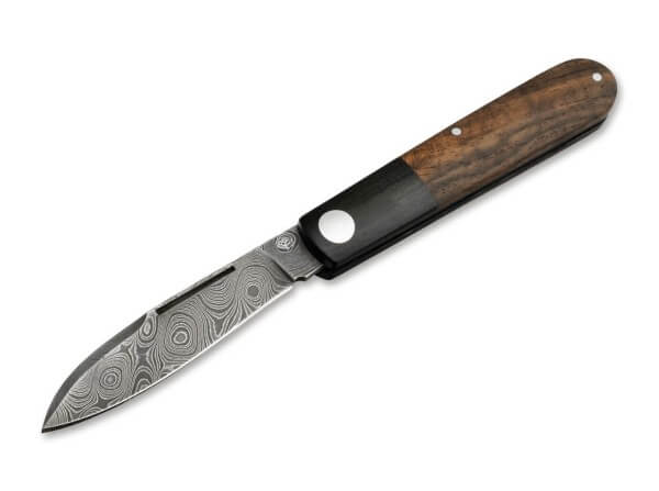 Taschenmesser, Braun, Nagelhau, Slipjoint, Damast, Micarta