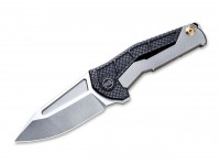 Taschenmesser, Grau, Flipper, Framelock, CPM-S-35VN, Kohlefaser Taschenmesser, Grau, Flipper, Framelock, CPM-S-35VN, Kohlefaser