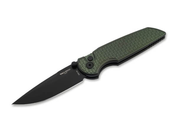 Taschenmesser, Grün, Daumenpin, Button Lock, CPM-S-35VN, Aluminium