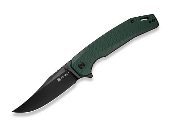 Taschenmesser, Grün, Daumenpin, Linerlock, 9Cr18MoV, G10
