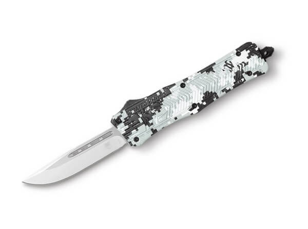 Taschenmesser, Camo, Druckknopf, OTF, D2, Aluminium