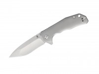 Taschenmesser, Grau, Flipper, Framelock, M390, Titan Taschenmesser, Grau, Flipper, Framelock, M390, Titan