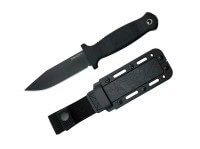 Feststehendes Messer, Schwarz, 80CrV2, TPR Feststehendes Messer, Schwarz, 80CrV2, TPR