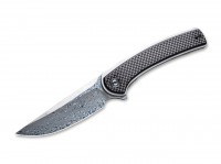 Taschenmesser, Schwarz, Flipper, Linerlock, Damast, G10 Taschenmesser, Schwarz, Flipper, Linerlock, Damast, G10