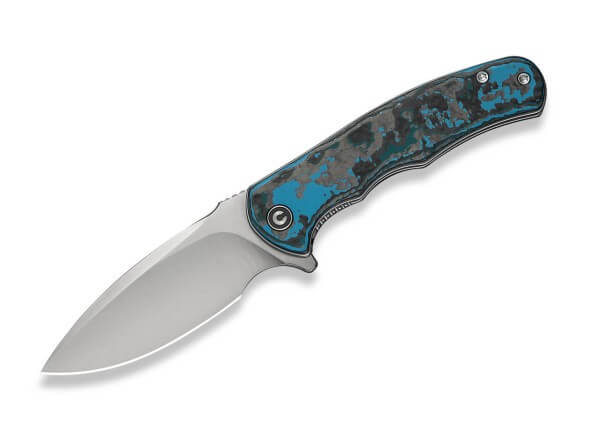 Taschenmesser, Blau, Flipper, Linerlock, CPM-S-35VN, Kohlefaser