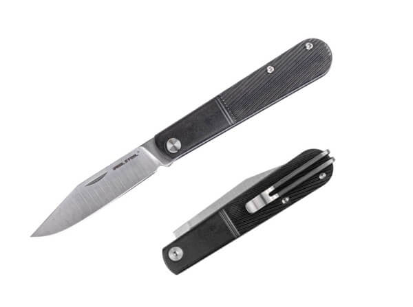 Taschenmesser, Schwarz, Nagelhau, Slipjoint, 12C27, ABS