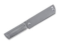 Taschenmesser, Grau, Flipper, Framelock, Damast, Titan Taschenmesser, Grau, Flipper, Framelock, Damast, Titan