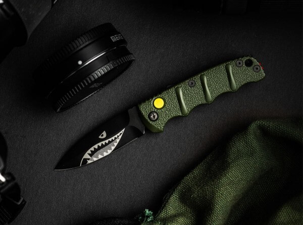 Taschenmesser, Grün, Druckknopf, Druckknopf, AUS-8, Aluminium