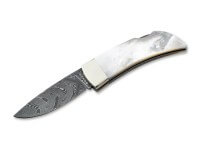 Taschenmesser, Weiß, Backlock, Damast, Perlmutt Taschenmesser, Weiß, Backlock, Damast, Perlmutt
