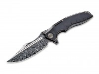 Taschenmesser, Schwarz, Flipper, Framelock, Damast, Titan Taschenmesser, Schwarz, Flipper, Framelock, Damast, Titan