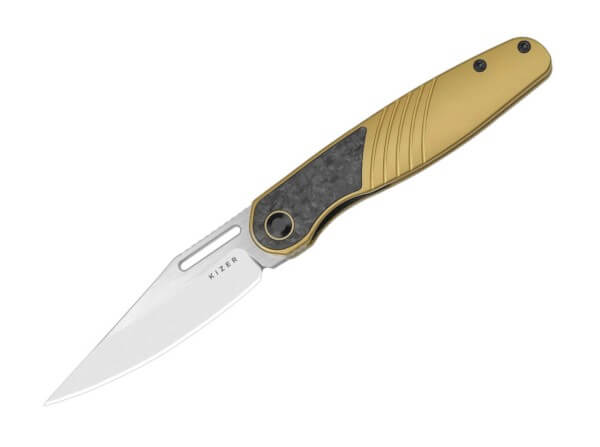 Taschenmesser, Gold, Nagelhau, Framelock, CPM-S-45VN, Titan