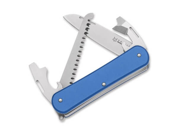 Taschenmesser, Blau, Nagelhau, Slipjoint, N690, Aluminium