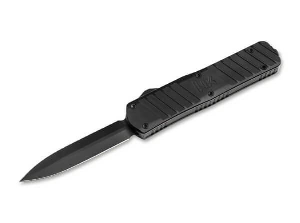Taschenmesser, Schwarz, Druckknopf, Druckknopf, D2, Aluminium