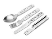 Campingbesteck, Silber, Edelstahl, Edelstahl Campingbesteck, Silber, Edelstahl, Edelstahl