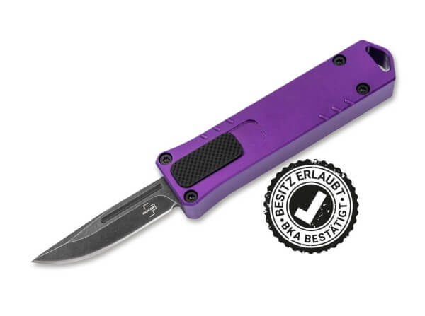 Taschenmesser, Lila, Druckknopf, OTF, D2, Aluminium