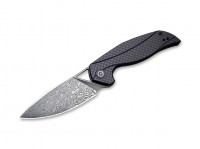 Taschenmesser, Schwarz, Flipper, Linerlock, Damast, G10 Taschenmesser, Schwarz, Flipper, Linerlock, Damast, G10