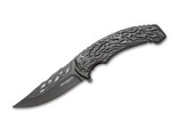 Taschenmesser, Grau, Flipper, Linerlock, 440A, Edelstahl Taschenmesser, Grau, Flipper, Linerlock, 440A, Edelstahl